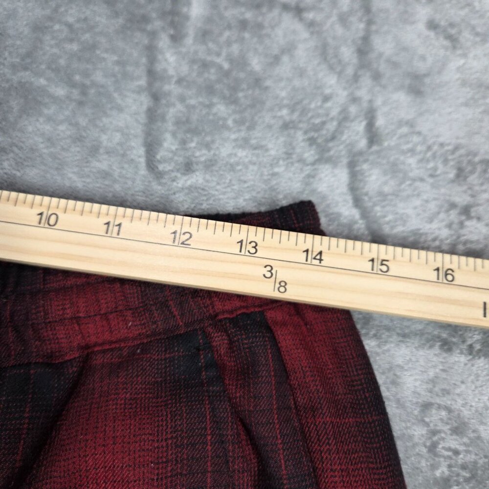 Stussy Pants Mens Small Red Black Shadow Bryan Plaid Wool Blend Skater Surf - Picture 10 of 12